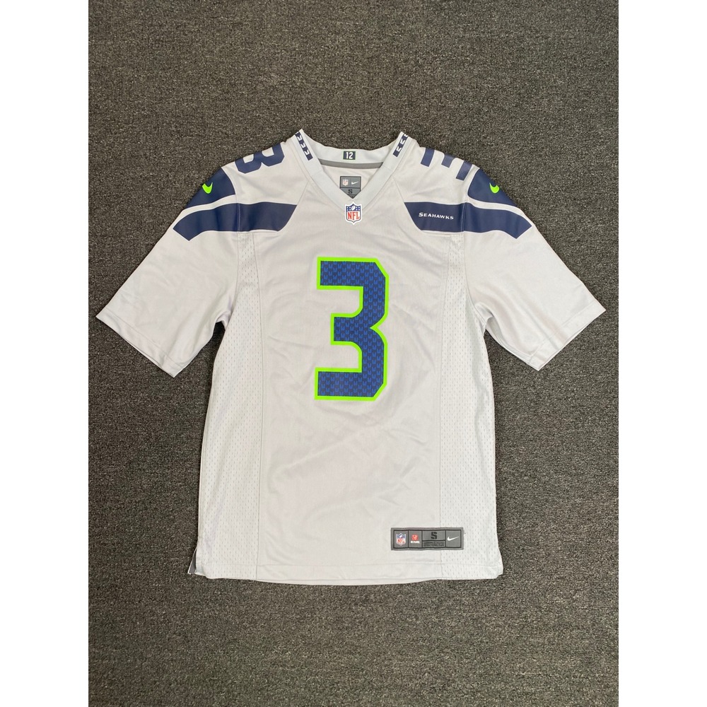 Nike Seattle Seahawks Russell Wilson Jersey #3 Wolf Grey Mens Small On Field NFL